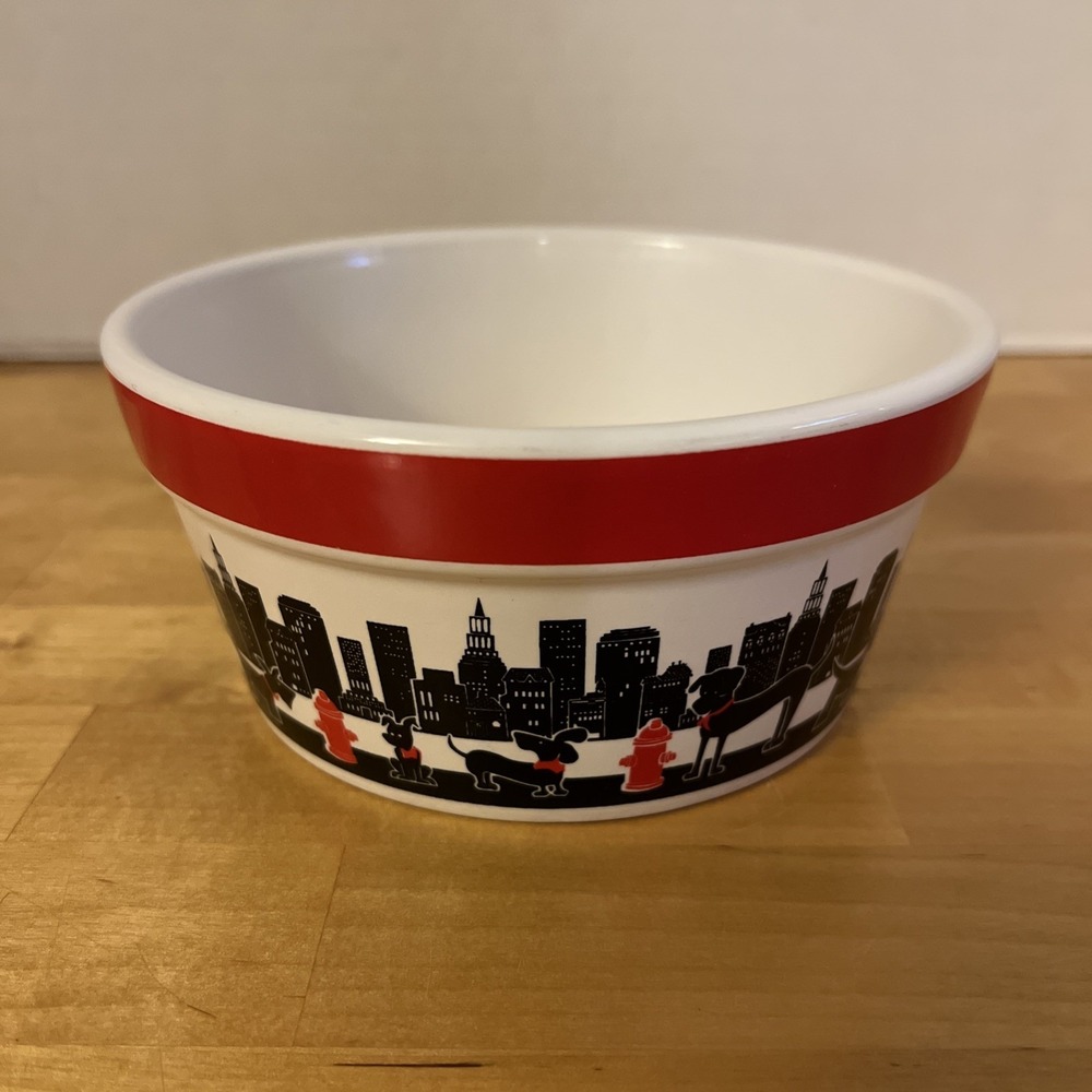 Signature Housewares City Pets Dog Bowl Food Water - 7 3/4" Diameter Stoneware